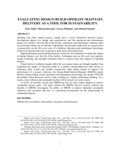 Design-Build-Operate-Maintain (DBOM) Delivery System