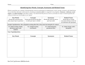 Identifying Key Words, Concepts, Synonyms and Related Terms