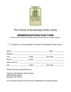 Membership/Donation form here - Friends of the Berkeley Public