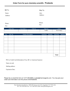 Pure chemistry scientific Order Form