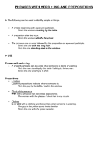 PHRASES WITH VERB + ING AND PREPOSITIONS