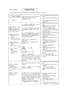 (FCE- Grammar) Linking Words