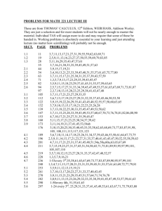 PROBLEMS FOR MATH 222 LECTS I AND II