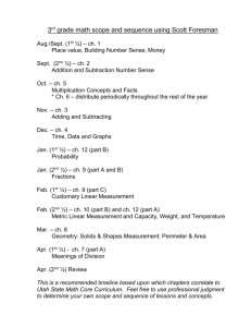 3rd grade math scope and sequence using Scott Foresman