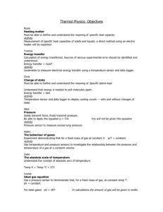 Thermal Physics OBJECTIVES