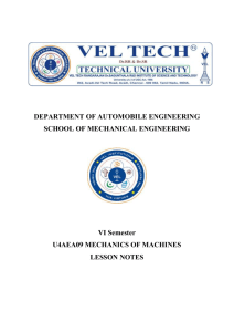 Mechanics of Machines