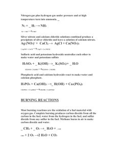 Nitrogen gas plus hydrogen gas under pressure and at high