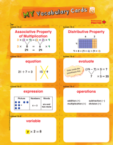 operations expression evaluate equation Distributive Property