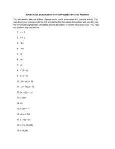 Additive and Multiplication Inverse Properties Practice Problems