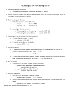 Nursing Exam Rounding Rules