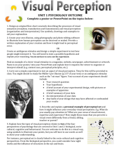 Visual Perception Psych 1 Outcome 2010