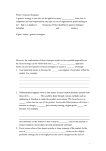 Porter`s Generic Strategies