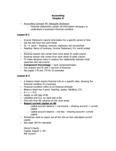 Accounting Chapter 8 • Accounting Concept #9: Adequate