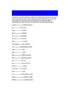 Medical Terminology Combining Forms List