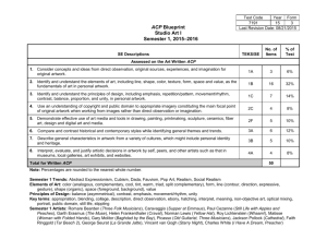 ACP Blueprint Studio Art I Semester 1, 2015–2016