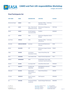 CAMO and Part-145 responsibilities Workshop - EASA