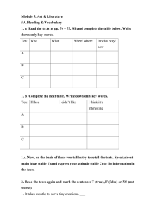 Module 5. Art & Literature 5A. Reading & Vocabulary 1. a. Read the