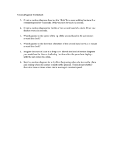 Motion Diagram Worksheet 1. Create a motion diagram