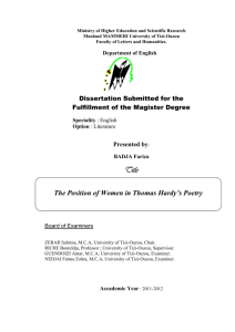 The Position of Women in Thomas Hardy's Poetry