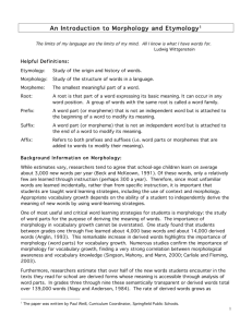 An Introduction to Morphology and Etymology1