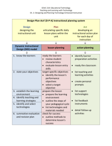 Design-Plan-Act! (DPA) instructional planning system