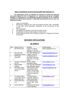 Status of applications received upto 27