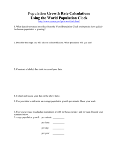 Population Growth Rate Calculations Using the World Population