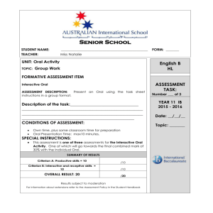 Interactive Oral grade 11