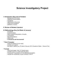 Science Investigatory Project