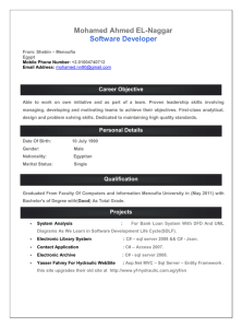 Instructor CV - Yasser Fahmy Hydraulic Engineering