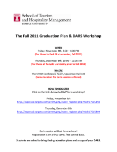 The Fall 2011 Graduation Plan & DARS Workshop WHEN Friday