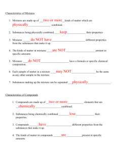 Characteristics of Mixtures