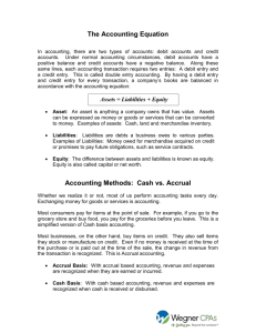 The Accounting Equation