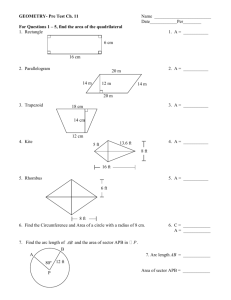 Geometry - Chapter 11, Test D - Granite Bay High School / Granite