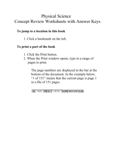 Physical Science Concept Review Worksheets with Answer Keys
