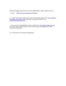 Attach a Google account to your Lotus notes email or open a gmail