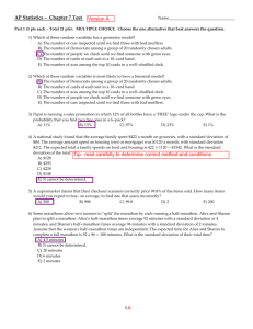 AP Statistics - Chapter 7 Test