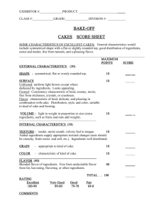 BAKE-OFF CAKES SCORE SHEET