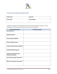 Team Norms & Operating Agreement