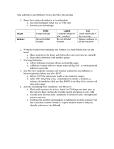 Pure Substances and Mixtures Notes