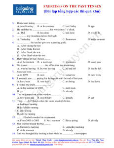 (Bài tập tổng hợp các thì quá khứ)