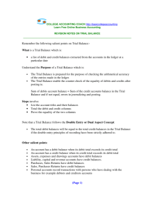 Revision notes on Trial Balance