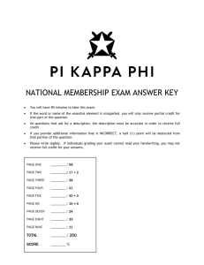 NATIONAL MEMBERSHIP EXAM ANSWER KEY