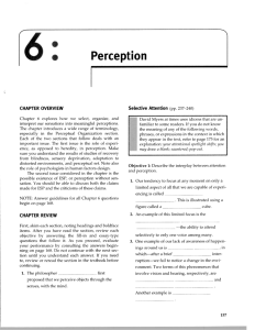 Chapter 6 Perception - Wheeler World Psych
