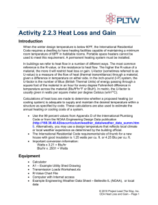 Activity 2.2.3 Heat Loss and Gain