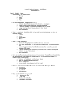 Grade 9 Science – Unit 4 Space Quiz