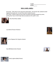 Iron Jawed Angels movie viewing worksheet.