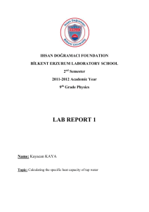 Specific Heat Capacity – Lab Report