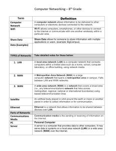 Networking Worksheet Answer Key