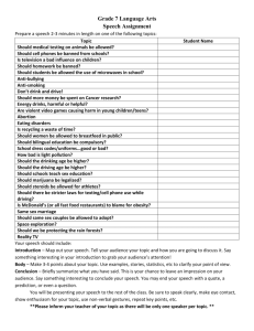 Speech Information Sheet